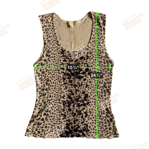 Vintage Y2K Cache Leopard Sequin Tank Top Size L Metallic Knit Glam Mob Wife Hot - Picture 8 of 11